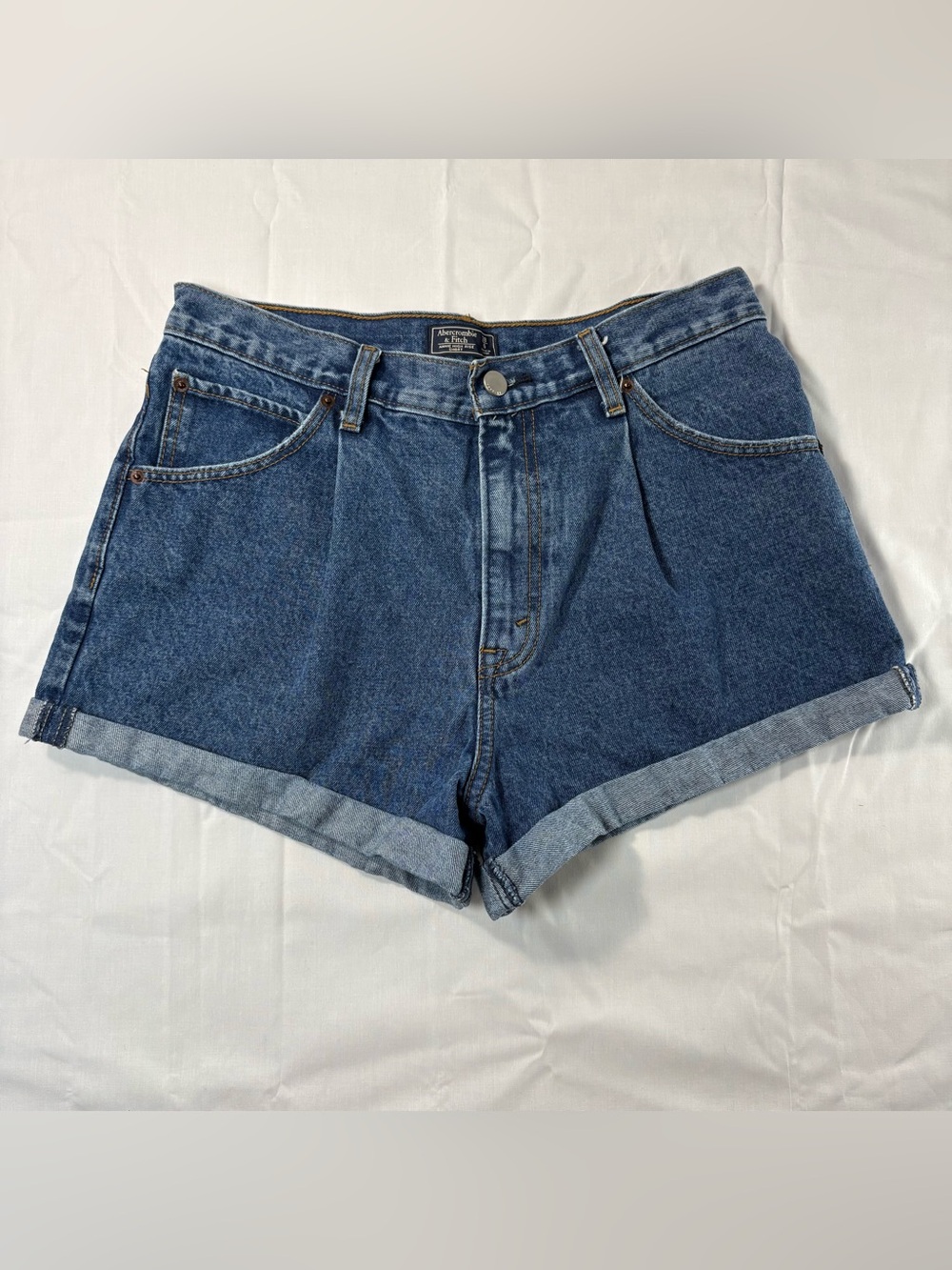 Abercrombie & Fitch Annie High Rise Denim Short Cuffed Hem Cotton Size 6/28